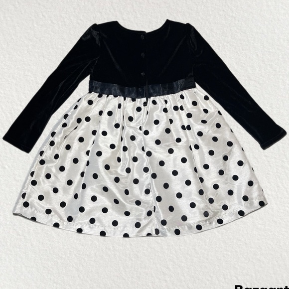 Polka Dot Black Velvet Dress (size 5/S) - Picture 3 of 5